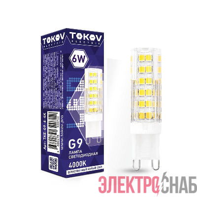 Лампа светодиодная 6Вт Capsule 4000К G9 220-240В TOKOV ELECTRIC TKE-G9-6-4K