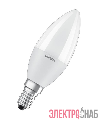 Лампа светодиодная LED STAR CLASSIC B 40 5W/827 5Вт свеча 2700К тепл. бел. E14 470лм 220-240В прозр. пласт. OSRAM 4058075318120