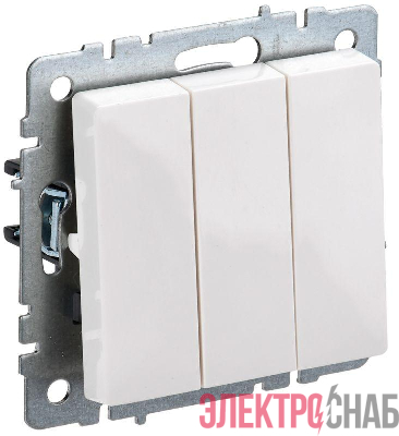 Выключатель 3-кл. СП BRITE ВС10-3-0-БрБ 10А механизм бел. IEK BR-V30-0-10-K01