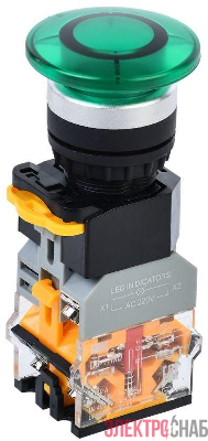 Кнопка "Грибок" D8-11MD d22мм 1НО+1НЗ с подсветкой зел. KARAT IEK BBG30-11MD-3-12-K06