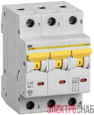 Выключатель автоматический модульный 3п C 40А 6кА ВА47-60M KARAT IEK MVA31-3-040-C