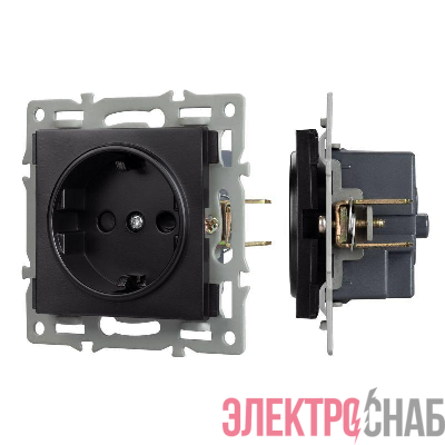 Механизм электрической розетки SCT-MEU1-PL-BK (250В 16А) Arlight 043731