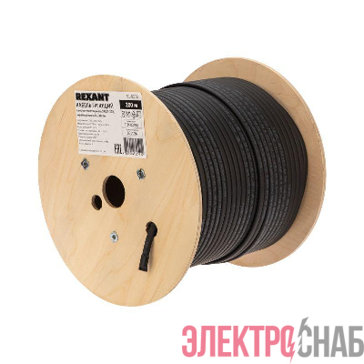 Кабель греющий (нагрев.) саморег. SRL24-2CR экранированный 24Вт/м 0.9кв.мм/70м 200м Rexant 51-0278