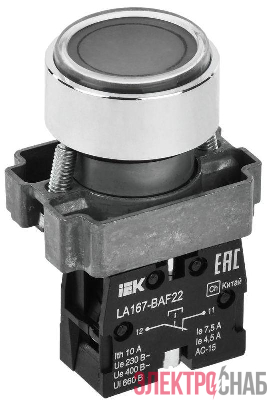 Кнопка LA167-BAF22 d22мм 1НЗ черн. KARAT IEK BBT20-BAF22-2-22-67-K02