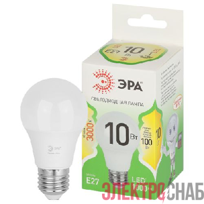 Лампа светодиодная GREEN LINE A60-10W-830-E27 GL 10Вт груша 3000К свет тепл. E27 Эра Б0067118