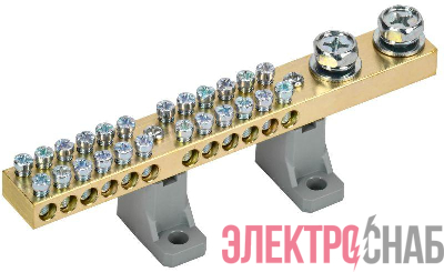 Шина нулевая N на двух угловых изоляторах 200А ШНИ-10х18-24-L2-С IEK YNN30-24-C2-K03