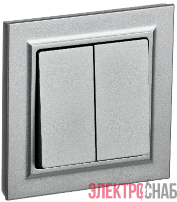 Выключатель 2-кл. СП BRITE ВСР10-2-0-БрА 10А в сборе алюм. IEK BR-V20-0-10-K47-F