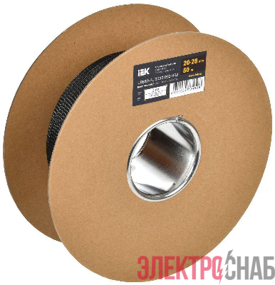 Оплетка кабельная 20-28мм полиэстер (уп.50м) черн. IEK UBS10-PL-2032-050-K02
