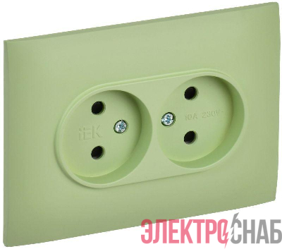 Розетка 2-м SKANDY 10А без заземл. защ. шторки в сборе SK-R09G мятный IEK SK-R23-10-K06-F