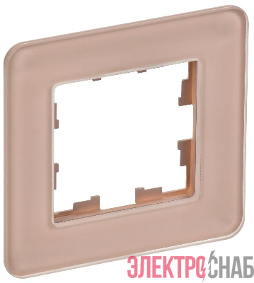 Рамка 1-м BRITE РУ-1-2-Бр стекло дым. RE IEK BR-M12-G-41-K97