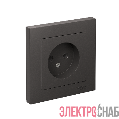 Розетка AtlasDesign без заземл. 16А в сборе базальт SE ATN001440