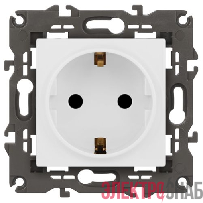 Розетка Elegance 14-2102-01М 16А 250В 2P+E Schuko защ. шторки матов. бел. Эра Б0065804