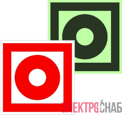 Знак F 10 "Кнопка включения установок (систем) пожарной автоматики" 200х200мм пластик с покрытием фотолюминесцентным EKF pn-f-10-f