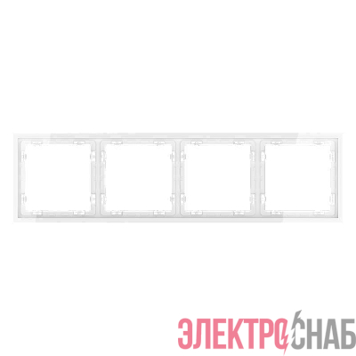 Рамка 4-м S70 пластик. бел. глянцевый Voltum VLS100401
