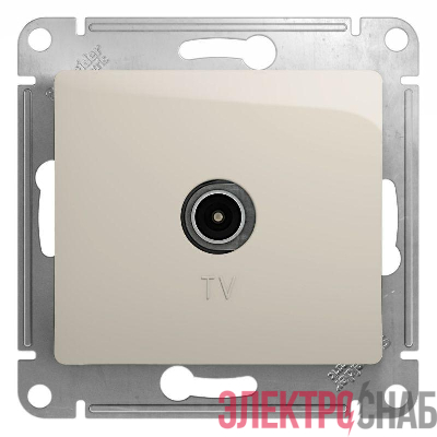 Розетка телевизионная оконечная TV 1-м СП Glossa 1дБ механизм молочн. SE GSL000991