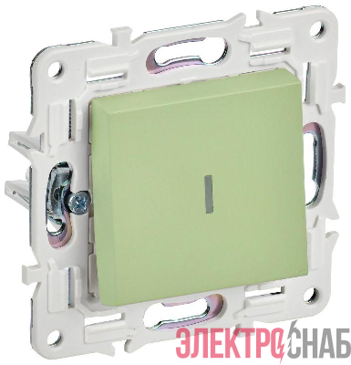 Выключатель проходной 1-кл. SKANDY 10А SK-V08G с индикацией мятный IEK SK-V12-1-10-K06