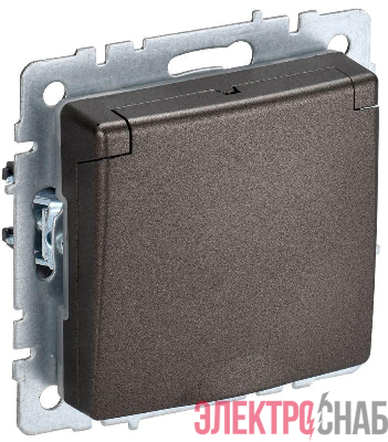 Розетка BRITE РСбш10-3-БрТБ 16А IP20 с заземл. защ. шторки с крышкой механизм бронза IEK BR-R16-16-K45