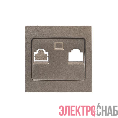 Панель лицевая Валенсия для розетки 2-м RJ-45 графит PROxima EKF ESK02-L-035-60
