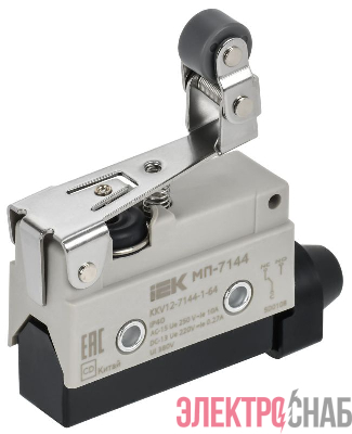 Микропереключатель концевой МП-7144 укор. рычаг с рег. рол. IP40 IEK KKV12-7144-1-64