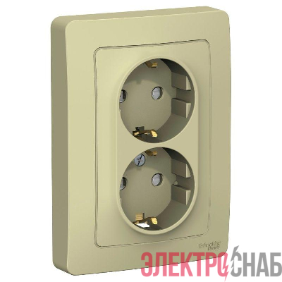 Розетка 2-м СП Blanca 16А IP20 250В с заземл. защ. шторки беж. SE BLNRS001127