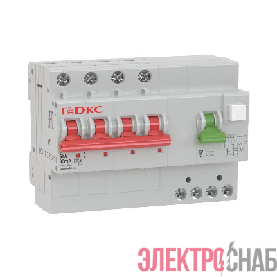 Выключатель автоматический дифференциального тока 4п (3P+N) C 40А 30мА тип A 6кА MDV63 YON MDV63-42C40-A