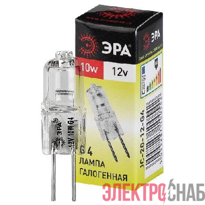 Лампа галогенная G4-JC-10W-12V ЭРА C0027367