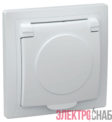 Розетка 1-м СП Кварта РСб10-3-КБ 16А IP20 с заземл. с крышкой бел. GENERICA ERK15-K01-16-DM