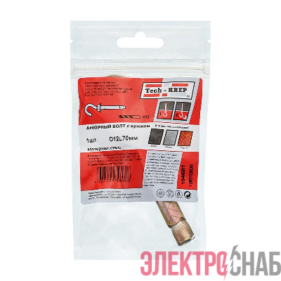 Болт анкерный с крюком 12х70 Tech-KREP 104681