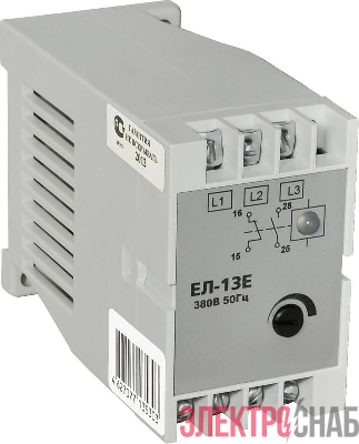 Реле контроля трехфазного напряжения ЕЛ-13Е 380В 50Гц задержка срабатывания 0.1-10с ток контактов исполнительного реле 5А 2п УХЛ4 Реле и Автоматика A8222-77135303