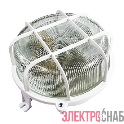 Светильник НПП 03-100-007 "Креа" круг 1х100Вт E27 IP44 корпус с решеткой бел. Элетех 1005500877