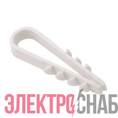 Дюбель-хомут 5-10 для круглого кабеля бел. (уп.100шт) Rexant 07-4501