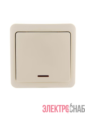 Выключатель 1-кл. 1п ОП Viola 10А IP20 с подсветкой крем. LEZARD 751-0300-111