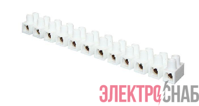 Колодка клеммная 10мм 10А полистирол бел. (уп.10шт) EKF plc-KK-10-10-ps-w