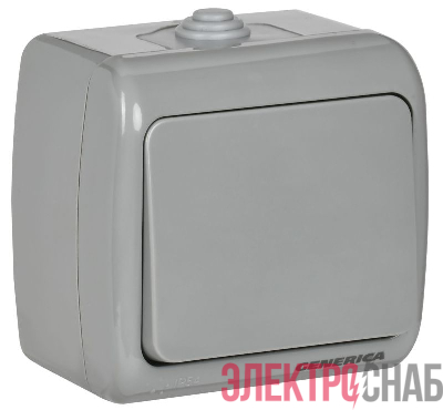 Выключатель 1-кл. 1п ОП AQUATIC ВС-20-1-0-А 10А IP54 GENERICA EVA10-K03-10-54