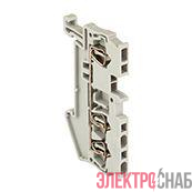 Колодка клеммная ST-1.5 17.5А 3 вывода пружинная сер. EKF plc-jxb-st-1.5-3
