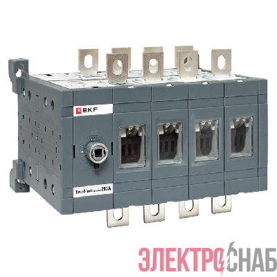 Рубильник 4п 200А реверсивный без рукоятки управления TwinBlock EKF tb-s-200-4p-rev