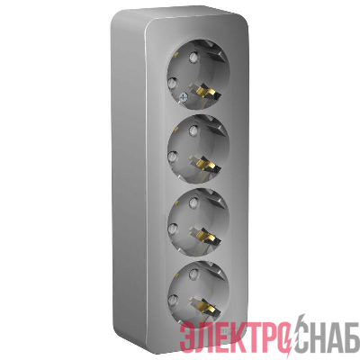 Розетка 4-м ОП Blanca 16А IP20 250В с заземл. защ. шторки с изолир. пластиной алюм. SE BLNRA011413