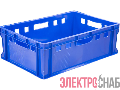 Ящик мясной 600х400х200 сплошной Е2  синий 207-P 207-P