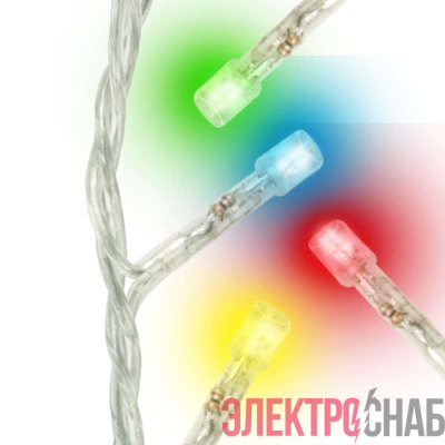 Гирлянда светодиодная "Бахрома" ULD-B1805-048/DTA MULTI IP20 1.8м 48LED мультиколор с контроллером провод прозр. Uniel UL-00005273