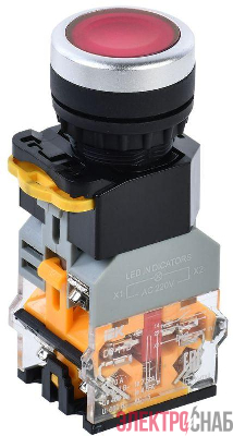 Кнопка D8-11D d22мм 1НО+1НЗ с подсветкой красн. KARAT IEK BBT30-11D-3-12-K04