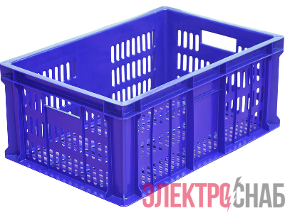 Ящик 600х400х250 с перфорацией  синий 201 201