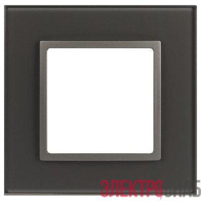 Рамка 1-м Elegance 14-5101-16 для розеток и выключателей стекло титан Эра Б0065833