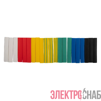 Трубка термоусадочная PTT 10/5-10-21 SET7 (ТУТнг 10/5) набор 7 цветов по 3шт 10см (уп.21шт) JazzWay 5075863