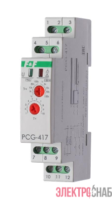 Реле времени PCG-417 2х8А 230В 2НО IP20 звезда-треугольник для пуска электродвиг. монтаж на DIN-рейке F&F EA02.001.020