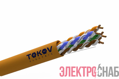 Кабель витая пара U/UTP 4х2х24AWG(0.48мм) кат.5E нг(А)-HF (LSZH) indoor Fluke tested 305м (м) TOKOV ELECTRIC TKE-C10-U/UTP-42-5E-305-LSZH