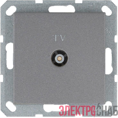 Розетка телевизионная проходная TV Ф9.5мм механизм алюм. Jasmart G6002S