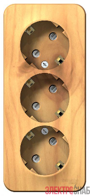 Розетка 3-м ОП Blanca 16А IP20 250В с заземл. защ. шторки с изолир. пластиной ясень SE BLNRA011315