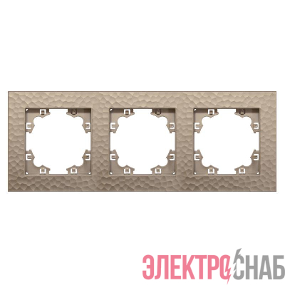 Рамка 3-м Афина фактурная универс. шампань Universal A10045-Br
