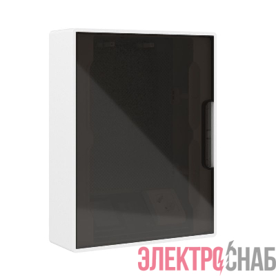 Щиток настенный Фрейм (FRAME) 24мод. слаботочный с тонированной дверцей с монтажн. платой в комплекте с 1 розеткой Viva (арт. 45005) и 1 коробкой PDD (арт. 10033) бел. DKC F24W4WD