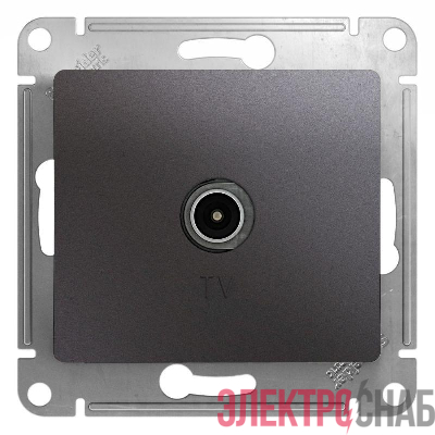 Розетка телевизионная TV Glossa коннектор механизм графит SE GSL001393